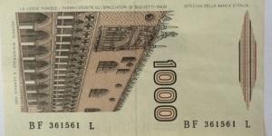 Banknote from Italy