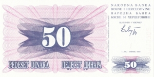 50 dinara Banknote