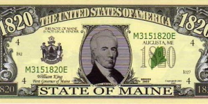 1820 State of Maine - pk# NL - ACC American Art Classics - Not Legal Tender  Banknote