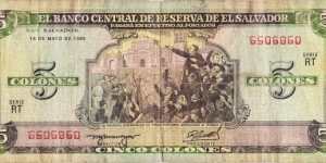 5 colones Banknote