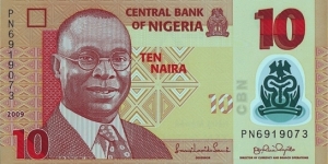 Nigeria 2009 10 Naira. Banknote