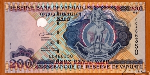 Vanuatu | 
200 Vatu, 2011 | 

Obverse: National Coat of Arms | 
Reverse: Traditional Parliament in session, and 