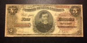 Ornate back Treasury Note from 1890. Banknote