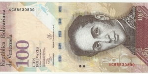 Venezuela 100 Bolivares 2013 Banknote