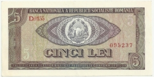 RomaniaSR 5 Lei 1966 Banknote