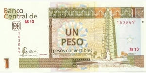 CubaBN 1 Peso Convertible 2006 Banknote