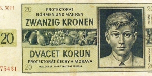 Protectorate of Bohemia and Moravia -
20 Korun Banknote