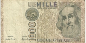 Italy 1000 Lire 1982 Banknote