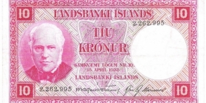 10 Kronur Banknote