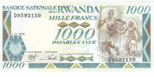 1000 Francs(1988) Banknote