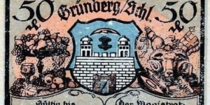 50 Pfg. Notgeld City of Grünberg/Zielona Góra Banknote