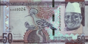 The Gambia N.D. (2015) 50 Dalasis.

Cut unevenly in error. Banknote