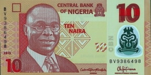 Nigeria 2015 10 Naira. Banknote