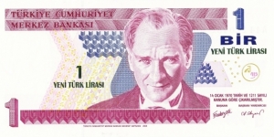 1 new lira Banknote