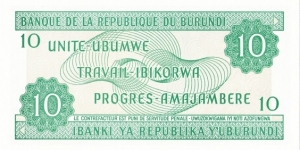 Banknote from Burundi