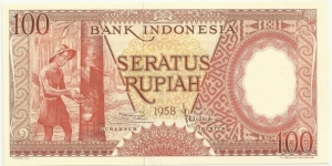 IndonesiaBN 100 Rupiah 1958 Banknote