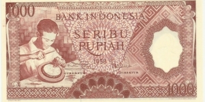 IndonesiaBN 1000 Rupiah 1958 Banknote