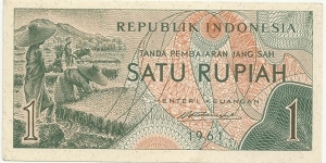 IndonesiaBN 1 Rupiah 1961 Banknote