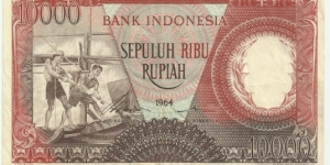 IndonesiaBN 10000 Rupiah 1964(red-brown) Banknote