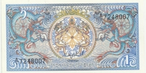 BhutanBN 1 Ngultrum 1986(11,06cm) Banknote