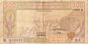 500 francs Banknote