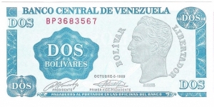 2 Bolivares Banknote