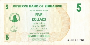 5 dollars Banknote
