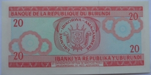 Banknote from Burundi