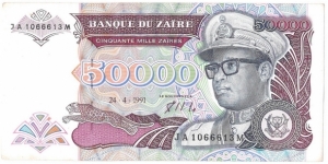 50.000 Zaires(ZAIR 1991) Banknote