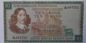 Ten Rand - De Jongh Banknote