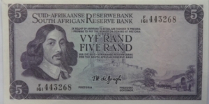 Five Rand - De Jongh Banknote
