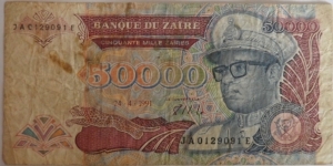 Cinquante Mile Zaires
Not good condition Banknote