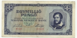 Hungary 1 Million Pengö 1945 Banknote