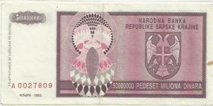 Banknote from Croatia