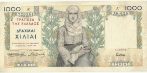 Greece 1000 Drahmi 1935 Banknote