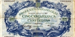 500 Francs (100 Belgas) Banknote