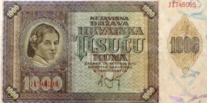 1000 Kuna Banknote