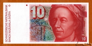 Switzerland | 
10 Francs/Franken/Franchi, 1986 | 

Obverse: The Mathematician, physicist, astronomer, logician and engineer Leonhard Euler (1707 – 1783) | 
Reverse: A water turbine, The solar system and The beam path in a lens system | 
Watermark: Portrait of Leonhard Euler  | Banknote