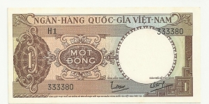VietNam-South 1 Ðồng ND(1964-66) Banknote