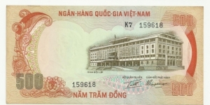 VietNam-South 500 Ðồng ND(1972) Banknote