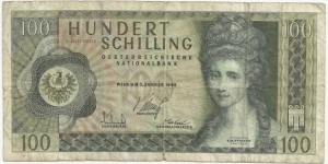 Austria 100 Schilling 1969 Banknote