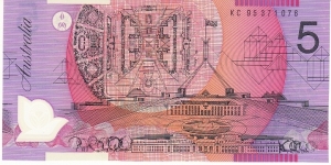 1995 $5 polymer note. KC95 last prefix (narrow bands)very scarce Banknote