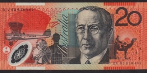 1995 $20 polymer note. DA95 last prefix Banknote