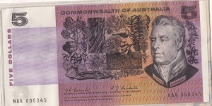 1967 $5 paper note. NPA Anniversary set number 000345 Banknote