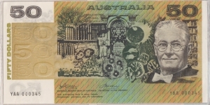 1973 $50 paper note. NPA Anniversary set number 000345 Banknote