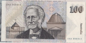 1984 $100 paper note. NPA Anniversary set number 000345 Banknote