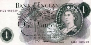 Bank of England 1 Pound Banknote