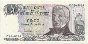 Argentina 5 Pesos Argentinos ND(1983-85) Banknote