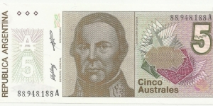 Argentina 5 Australes ND(1985-91) Banknote