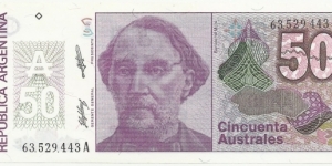 Argentina 50 Australes ND(1985-91) Banknote